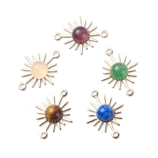PandaHall Natural Mixed Gemstone Connector Charms, Sun Links, with Real 14K Gold Plated Brass Findings, 18x13.5x4mm, Hole: 1mm Mixed Stone...
PandaHall Natural Mixed Gemstone Connector Charms, Sun Links, with Real 14K Gold Plated Brass Findings, 18x13.5x4mm, Hole: 1mm Mixed Stone...