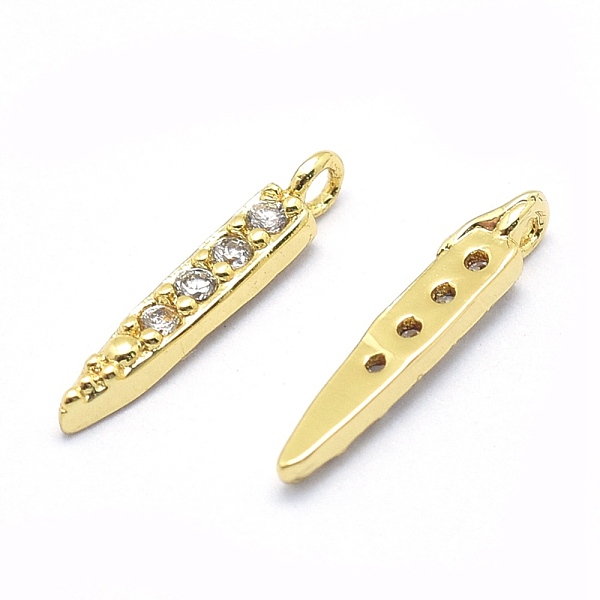 PandaHall Eco-Friendly Brass Charms, with Cubic Zirconia, Lead Free & Cadmium Free & Nickel Free, Knife, Clear, Real 18K Gold Plated...
PandaHall Eco-Friendly Brass Charms, with Cubic Zirconia, Lead Free & Cadmium Free & Nickel Free, Knife, Clear, Real 18K Gold Plated...