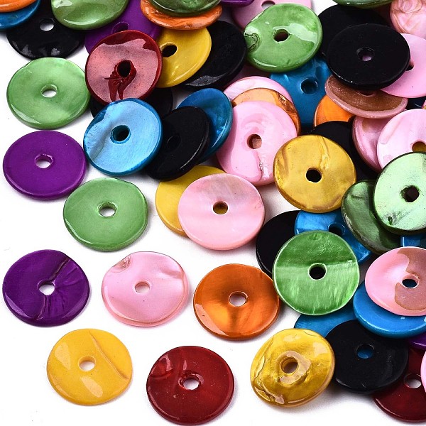 PandaHall Spray Painted Natural Freshwater Shell Beads, Heishi Beads, Disc/Flat Round, Mixed Color, 15x2mm, Hole: 2.5mm Freshwater Shell..., Multicolor
PandaHall Spray Painted Natural Freshwater Shell Beads, Heishi Beads, Disc/Flat Round, Mixed Color, 15x2mm, Hole: 2.5mm Freshwater Shell..., Multicolor