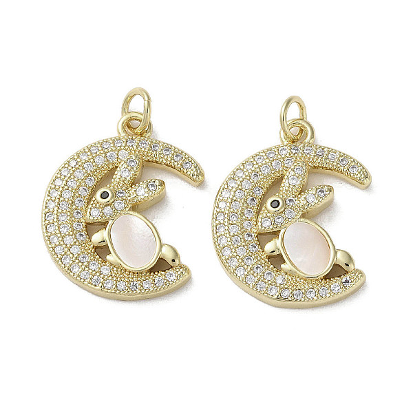 PandaHall Brass Micro Pave Cubic Zirconia Pendants, with Shell, Moon with Rabbit, Real 18K Gold Plated, 20.5x16.5x3.5mm, Hole: 3mm..., Clear
PandaHall Brass Micro Pave Cubic Zirconia Pendants, with Shell, Moon with Rabbit, Real 18K Gold Plated, 20.5x16.5x3.5mm, Hole: 3mm..., Clear