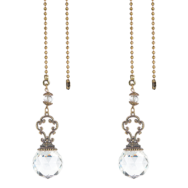 PandaHall Gorgecraft Faceted Glass Round Big Pendant Decorations, with Tibetan Style Alloy Findings, Clear, 410mm, 2pcs/set Glass Round...
PandaHall Gorgecraft Faceted Glass Round Big Pendant Decorations, with Tibetan Style Alloy Findings, Clear, 410mm, 2pcs/set Glass Round...