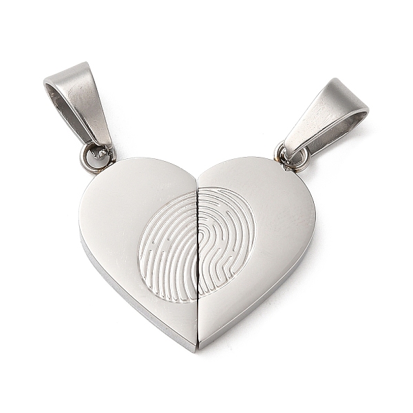 PandaHall 304 Stainless Steel Split Pendants, Couple Pendants, Heart with Fingerprint Charm, Stainless Steel Color, 23x24.5x2mm, Hole...
PandaHall 304 Stainless Steel Split Pendants, Couple Pendants, Heart with Fingerprint Charm, Stainless Steel Color, 23x24.5x2mm, Hole...