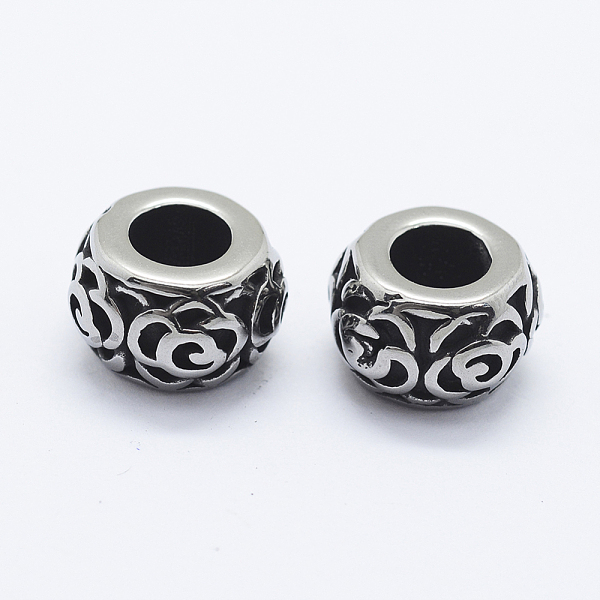 PandaHall 316 Surgical Stainless Steel Beads, Large Hole Beads, Rondelle with Flower, Antique Silver, 12x7.5mm, Hole: 5.5mm 316 Surgical...
PandaHall 316 Surgical Stainless Steel Beads, Large Hole Beads, Rondelle with Flower, Antique Silver, 12x7.5mm, Hole: 5.5mm 316 Surgical...