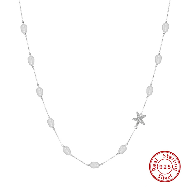 PandaHall 925 Sterling Silver Link Chain Necklaces, Micro Pave 5A Cubic Zirconia Starfish, Natural Freshwater Pearl Necklaces, Real Platinum...
PandaHall 925 Sterling Silver Link Chain Necklaces, Micro Pave 5A Cubic Zirconia Starfish, Natural Freshwater Pearl Necklaces, Real Platinum...