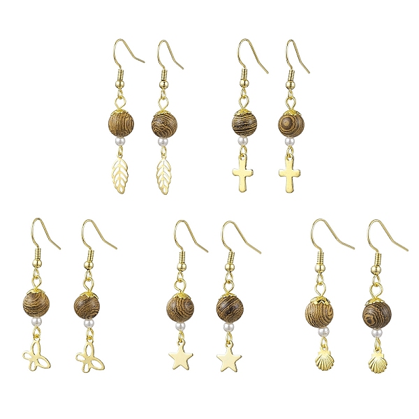 PandaHall 304 Stainless Steel Mixed Shape Dangle Earrings, with Natural Wenge Wood Beads, Golden, 42~47x6~11mm 304 Stainless Steel Mixed...
PandaHall 304 Stainless Steel Mixed Shape Dangle Earrings, with Natural Wenge Wood Beads, Golden, 42~47x6~11mm 304 Stainless Steel Mixed...