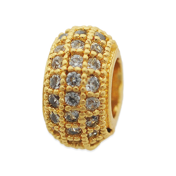 PandaHall Brass Micro Pave Clear Cubic Zirconia Spacer Beads, Cadmium Free & Nickel Free & Lead Free, Flat Round, Light Gold, 8.5x4.5mm...
PandaHall Brass Micro Pave Clear Cubic Zirconia Spacer Beads, Cadmium Free & Nickel Free & Lead Free, Flat Round, Light Gold, 8.5x4.5mm...