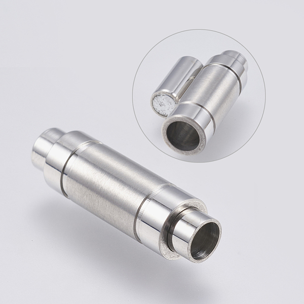 PandaHall 304 Stainless Steel Magnetic Clasps with Glue-in Ends, Frosted, Column, Stainless Steel Color, 24x7mm, Hole: 4mm 304 Stainless...
PandaHall 304 Stainless Steel Magnetic Clasps with Glue-in Ends, Frosted, Column, Stainless Steel Color, 24x7mm, Hole: 4mm 304 Stainless...