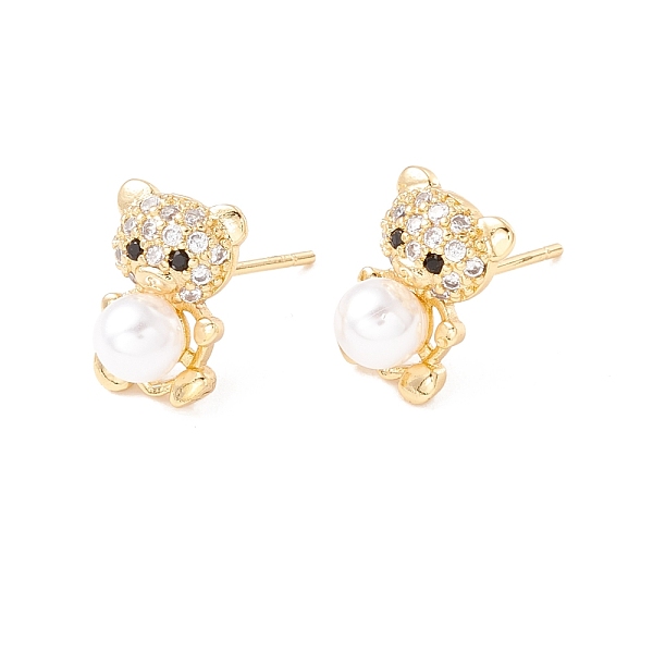 PandaHall Cubic Zirconia Bear Stud Earrings with Acrylic Pearl, Brass Jewelry for Women, Lead Free & Cadmium Free, Real 18K Gold Plated..., White
PandaHall Cubic Zirconia Bear Stud Earrings with Acrylic Pearl, Brass Jewelry for Women, Lead Free & Cadmium Free, Real 18K Gold Plated..., White