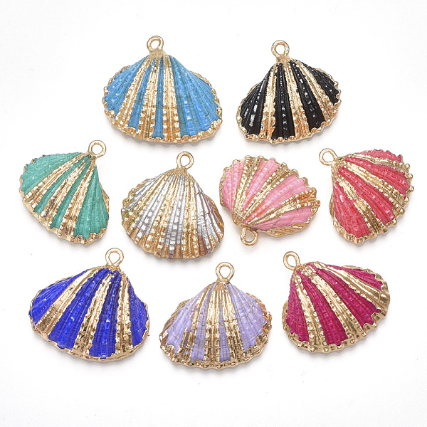 PandaHall Spray Paint & Electroplate Sea Shell Pendants, with Iron Findings, Light Gold, Mixed Color, 18~30x20~30x7~11mm, Hole: 2mm Other..., Multicolor
PandaHall Spray Paint & Electroplate Sea Shell Pendants, with Iron Findings, Light Gold, Mixed Color, 18~30x20~30x7~11mm, Hole: 2mm Other..., Multicolor