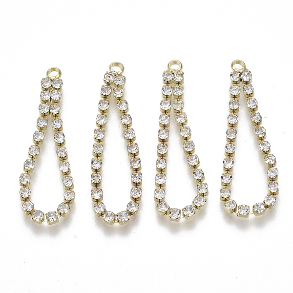 PandaHall Brass Rhinestone Cup Chain Pendants, Crystal, Teardrop, Golden, 30~35x8x2mm, Hole: 1.6mm Brass+Rhinestone Teardrop Clear
PandaHall Brass Rhinestone Cup Chain Pendants, Crystal, Teardrop, Golden, 30~35x8x2mm, Hole: 1.6mm Brass+Rhinestone Teardrop Clear
