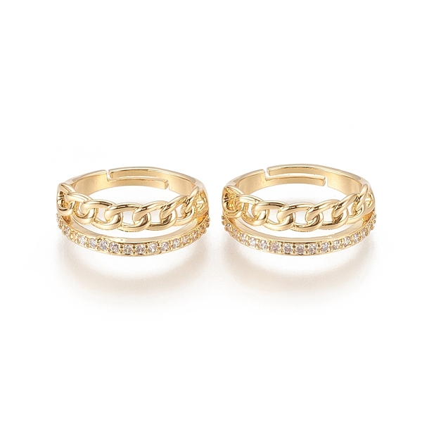PandaHall Adjustable Brass Micro Pave Clear Cubic Zirconia Rings, Long-Lasting Plated, Chain, Golden, US Size 7 1/4(17.5mm) Brass+Cubic...
PandaHall Adjustable Brass Micro Pave Clear Cubic Zirconia Rings, Long-Lasting Plated, Chain, Golden, US Size 7 1/4(17.5mm) Brass+Cubic...