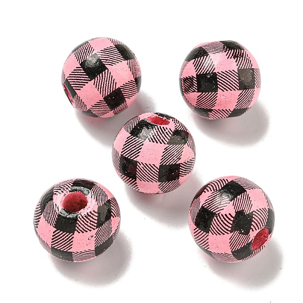 PandaHall Printed Wood European Beads, Round with Tartan Pattern, Pink, 15.5~16mm, Hole: 4~4.5mm Wood Round Pink
PandaHall Printed Wood European Beads, Round with Tartan Pattern, Pink, 15.5~16mm, Hole: 4~4.5mm Wood Round Pink