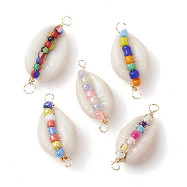 PandaHall Natural Shell Copper Wire Wrapped Connector Charms, Shell Shape Links with Glass Seed Beads, Golden, Mixed Color..., Multicolor
PandaHall Natural Shell Copper Wire Wrapped Connector Charms, Shell Shape Links with Glass Seed Beads, Golden, Mixed Color..., Multicolor