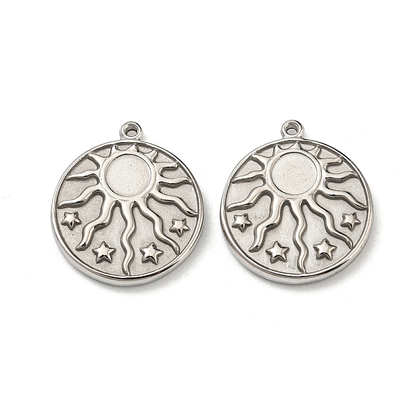 PandaHall 304 Stainless Steel Pendants, Flat Round with Sun & Star Charm, Stainless Steel Color, 17x15x2mm, Hole: 1mm 304 Stainless Steel...
PandaHall 304 Stainless Steel Pendants, Flat Round with Sun & Star Charm, Stainless Steel Color, 17x15x2mm, Hole: 1mm 304 Stainless Steel...