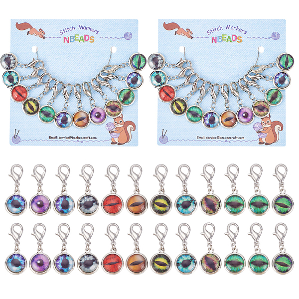 PandaHall Glass Flat Round Eye Charm Locking Stitch Markers, Zinc Alloy Lobster Claw Clasps Locking Stitch Marker, Mixed Color, 3.6cm..., Multicolor
PandaHall Glass Flat Round Eye Charm Locking Stitch Markers, Zinc Alloy Lobster Claw Clasps Locking Stitch Marker, Mixed Color, 3.6cm..., Multicolor