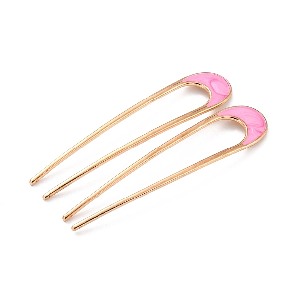 PandaHall Alloy Enamel Hair Forks, U-shaped, Vintage Decorative for Hair Diy Accessory, Golden, Deep Pink, 101.5x21x3mm Alloy
PandaHall Alloy Enamel Hair Forks, U-shaped, Vintage Decorative for Hair Diy Accessory, Golden, Deep Pink, 101.5x21x3mm Alloy