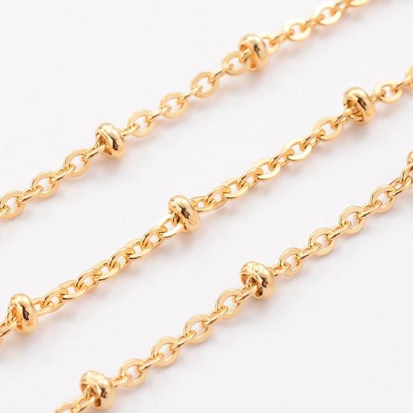 PandaHall Ion Plating(IP) 304 Stainless Steel Cable Chains, Satellite Chains, Soldered, with Spool, Rondelle Beads, Golden, 2mm, about 32.8...
PandaHall Ion Plating(IP) 304 Stainless Steel Cable Chains, Satellite Chains, Soldered, with Spool, Rondelle Beads, Golden, 2mm, about 32.8...