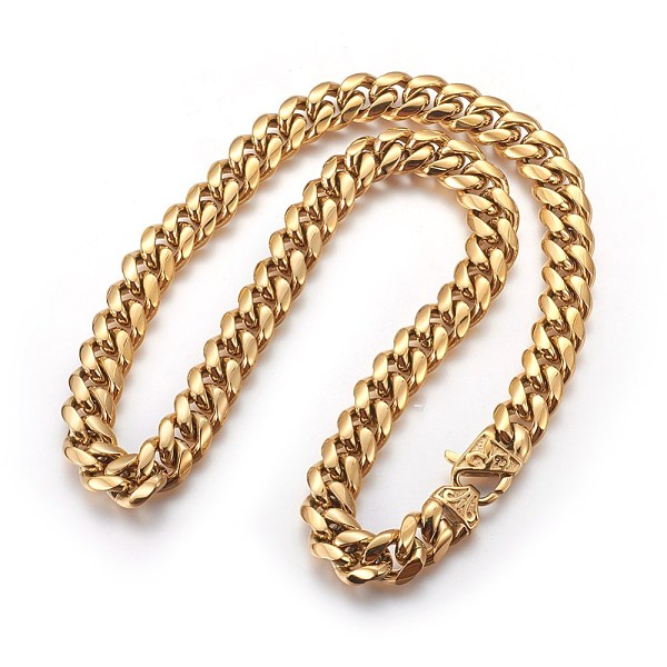 PandaHall 201 Stainless Steel Curb Chain Necklaces, Golden, 24.09 inch(61.2cm), 14mm 201 Stainless Steel
PandaHall 201 Stainless Steel Curb Chain Necklaces, Golden, 24.09 inch(61.2cm), 14mm 201 Stainless Steel