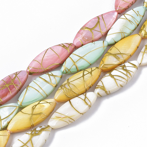PandaHall Drawbench Freshwater Shell Beads Strands, Dyed, Horse Eye, Mixed Color, 20~22x7.5~8.5x3.5~4.5mm, Hole: 1mm, about 24pcs/Strand..., Multicolor
PandaHall Drawbench Freshwater Shell Beads Strands, Dyed, Horse Eye, Mixed Color, 20~22x7.5~8.5x3.5~4.5mm, Hole: 1mm, about 24pcs/Strand..., Multicolor