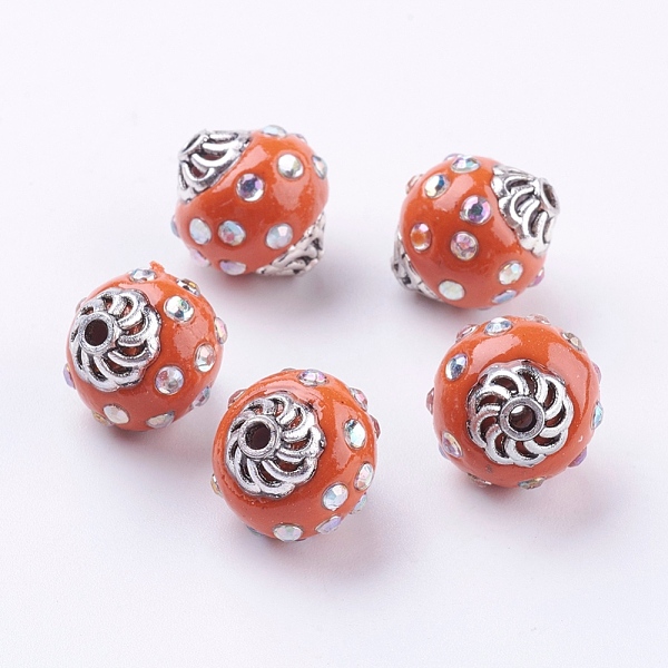 PandaHall Handmade Indonesia Beads, with Alloy Findings and Acrylic Rhinestone, Oval, Orange, 14x15mm, Hole: 2mm Polymer Clay Oval Orange
PandaHall Handmade Indonesia Beads, with Alloy Findings and Acrylic Rhinestone, Oval, Orange, 14x15mm, Hole: 2mm Polymer Clay Oval Orange
