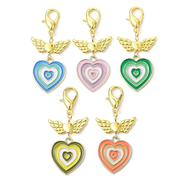 PandaHall Alloy Enamel Pendant Decoration, with Alloy Clasp, Heart and Wings, Mixed Color, 49mm Alloy Heart Multicolor
PandaHall Alloy Enamel Pendant Decoration, with Alloy Clasp, Heart and Wings, Mixed Color, 49mm Alloy Heart Multicolor