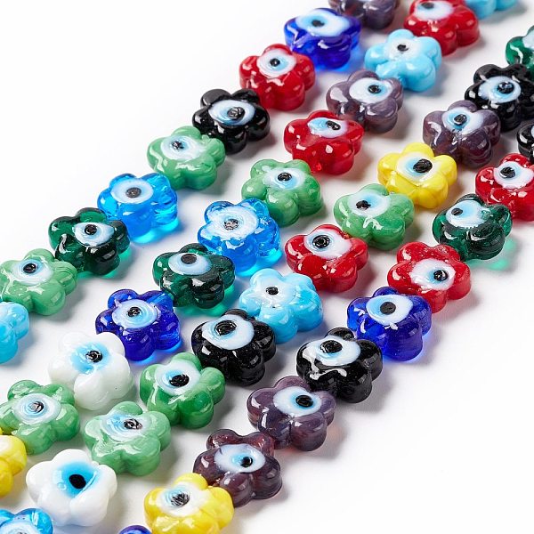 PandaHall Handmade Evil Eye Lampwork Beads Strands, Flower, Colorful, 11~11.5x12x4.5~5.5mm, Hole: 1.2mm, about 32~33pcs/strand, 14.17~14.57...
PandaHall Handmade Evil Eye Lampwork Beads Strands, Flower, Colorful, 11~11.5x12x4.5~5.5mm, Hole: 1.2mm, about 32~33pcs/strand, 14.17~14.57...