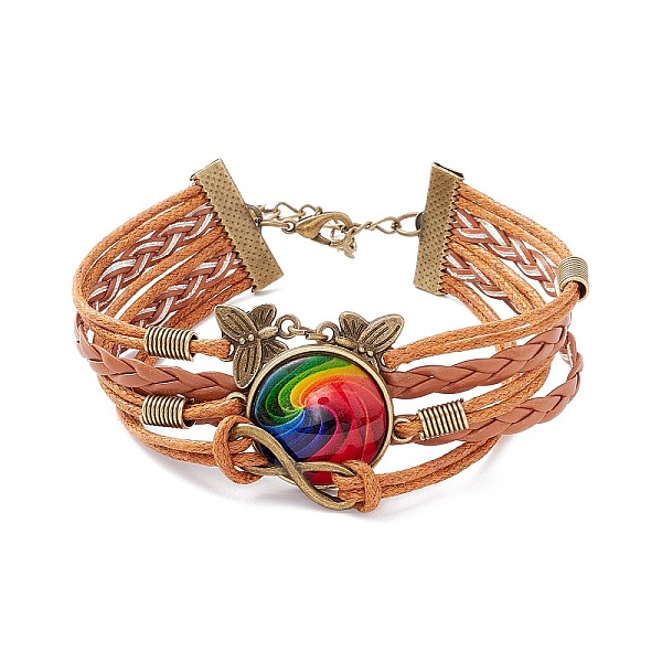 PandaHall Rainbow Pride Bracelet, Vortex Pattern Flat Round & Butterfly Links Multi-strand Bracelet for Men Women, Chocolate, Other Pattern..., Brown
PandaHall Rainbow Pride Bracelet, Vortex Pattern Flat Round & Butterfly Links Multi-strand Bracelet for Men Women, Chocolate, Other Pattern..., Brown