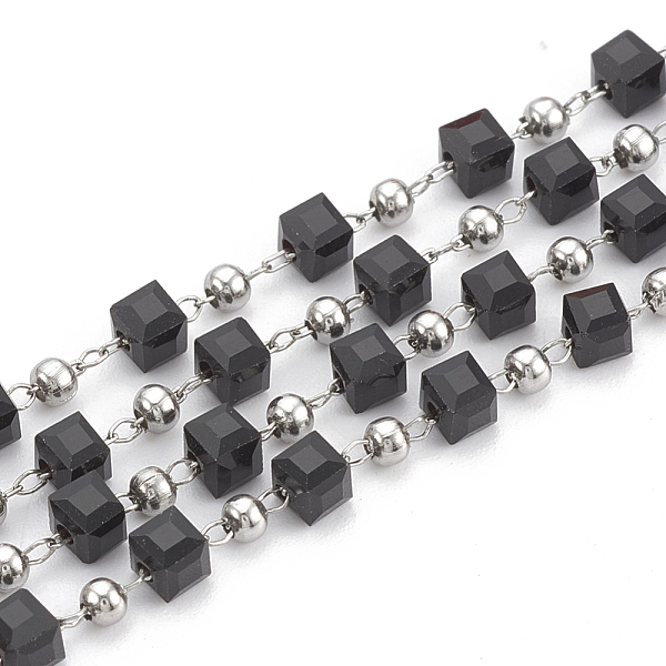 PandaHall Handmade Glass Beaded Chains, Soldered, with Spool, 304 Stainless Steel Findings and Iron Beads, Cube, Stainless Steel Color..., Black
PandaHall Handmade Glass Beaded Chains, Soldered, with Spool, 304 Stainless Steel Findings and Iron Beads, Cube, Stainless Steel Color..., Black