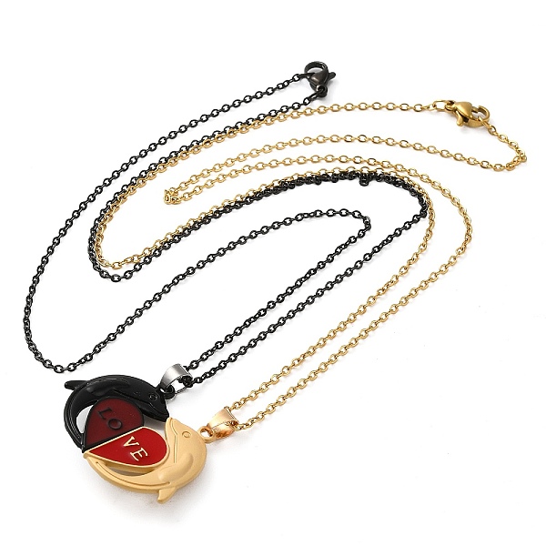 PandaHall 2Pcs 2 Color Alloy Magnetic Dolphin Pendant Necklaces Set, Matching Couple Lover Heart Necklaces for Valentine's Day , Black...
PandaHall 2Pcs 2 Color Alloy Magnetic Dolphin Pendant Necklaces Set, Matching Couple Lover Heart Necklaces for Valentine's Day , Black...