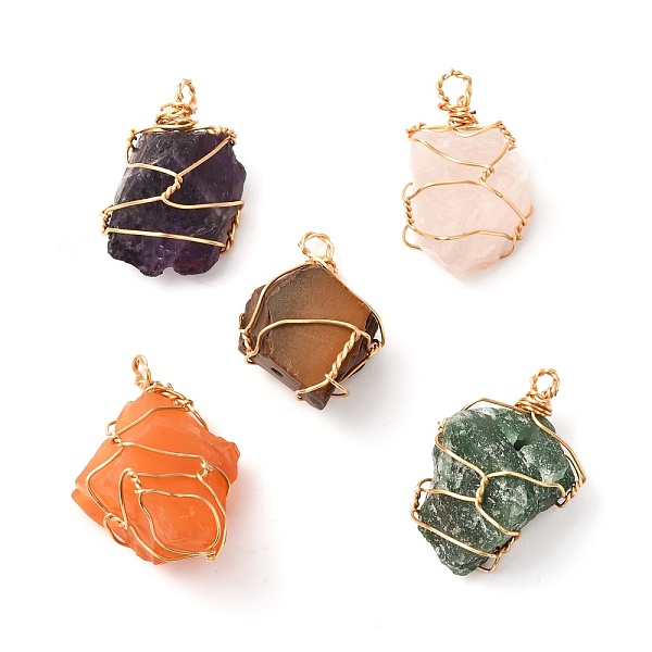 PandaHall Rough Raw Natural Mixed Stone Pendants, with Real 18K Gold Plated Eco-Friendly Copper Findings, Nuggets, 24~30x17~21x12~16mm, Hole...
PandaHall Rough Raw Natural Mixed Stone Pendants, with Real 18K Gold Plated Eco-Friendly Copper Findings, Nuggets, 24~30x17~21x12~16mm, Hole...