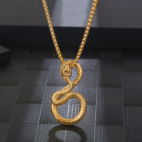 PandaHall Stylish Stainless Steel Snake Pendant Necklace for Daily Unisex Wear Stainless Steel
PandaHall Stylish Stainless Steel Snake Pendant Necklace for Daily Unisex Wear Stainless Steel