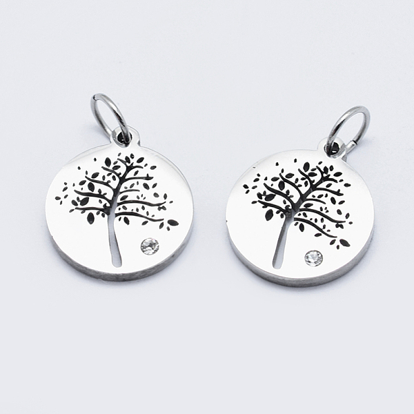 PandaHall Eco-Friendly 316 Surgical Stainless Steel Micro Pave Cubic Zirconia Charms, Long-Lasting Plated, Flat Round with Tree, Stainless..., Clear
PandaHall Eco-Friendly 316 Surgical Stainless Steel Micro Pave Cubic Zirconia Charms, Long-Lasting Plated, Flat Round with Tree, Stainless..., Clear