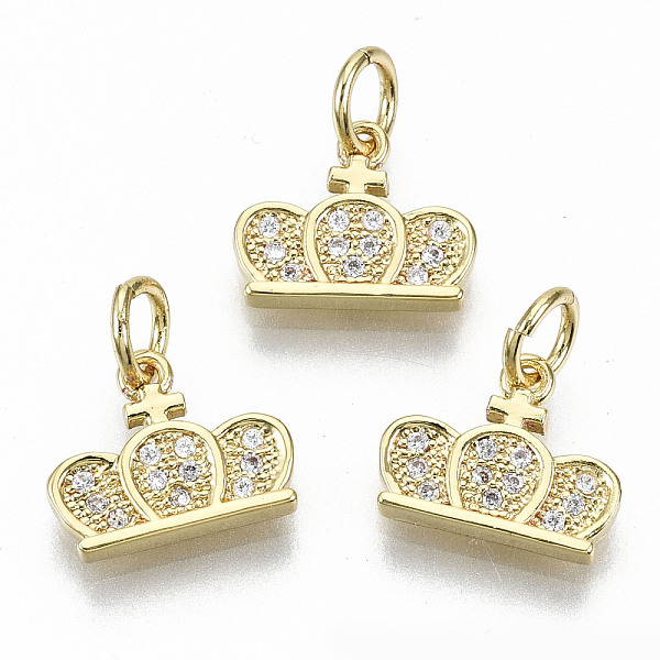 PandaHall Brass Micro Pave Cubic Zirconia Charms, with Jump Rings, Nickel Free, Crown, Real 16K Gold Plated, Clear, 9x11x2mm, Jump Ring...
PandaHall Brass Micro Pave Cubic Zirconia Charms, with Jump Rings, Nickel Free, Crown, Real 16K Gold Plated, Clear, 9x11x2mm, Jump Ring...