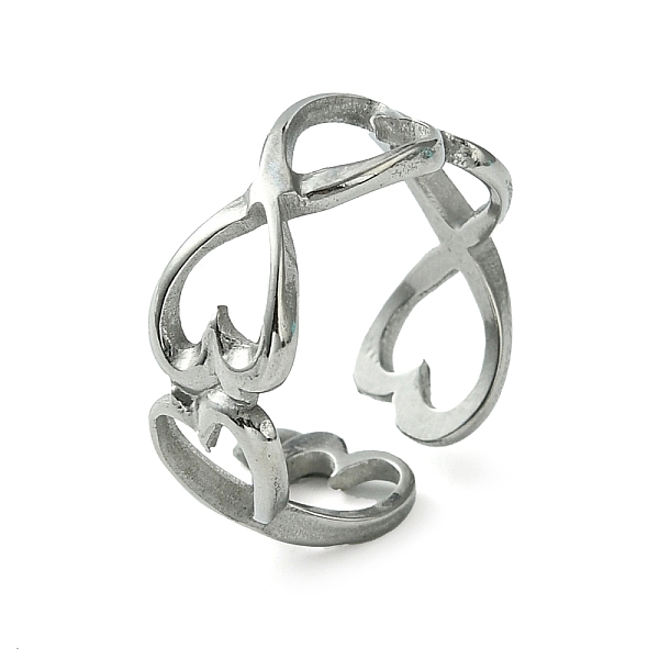 PandaHall 304 Stainless Steel Open Cuff Ring, Hollow Infinity Heart, Stainless Steel Color, US Size 6 1/2(16.9mm) 304 Stainless Steel...
PandaHall 304 Stainless Steel Open Cuff Ring, Hollow Infinity Heart, Stainless Steel Color, US Size 6 1/2(16.9mm) 304 Stainless Steel...