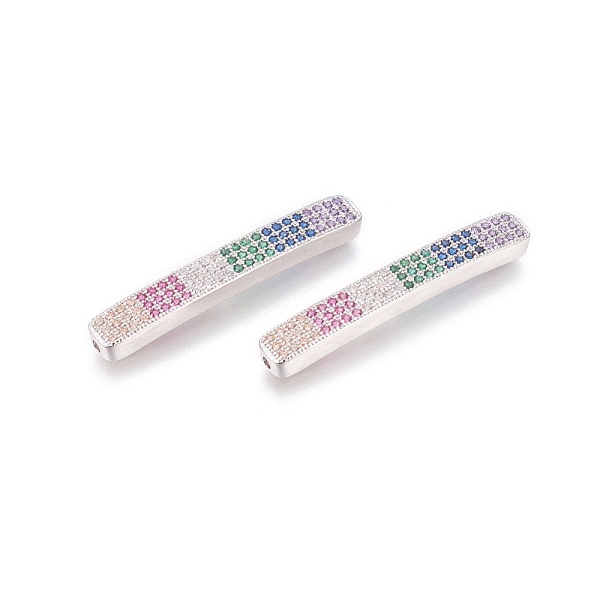 PandaHall Brass Micro Pave Cubic Zirconia Beads, Lead Free & Cadmium Free, Long-Lasting Plated, Rectangle, Colorful, Platinum, 36x5x3mm...
PandaHall Brass Micro Pave Cubic Zirconia Beads, Lead Free & Cadmium Free, Long-Lasting Plated, Rectangle, Colorful, Platinum, 36x5x3mm...