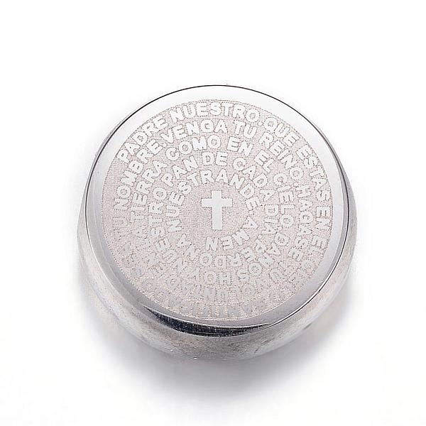 PandaHall 304 Stainless Steel Beads, Flat Round, with Words, Stainless Steel Color, 16.5x6mm, Hole: 4mm 304 Stainless Steel Flat Round
PandaHall 304 Stainless Steel Beads, Flat Round, with Words, Stainless Steel Color, 16.5x6mm, Hole: 4mm 304 Stainless Steel Flat Round
