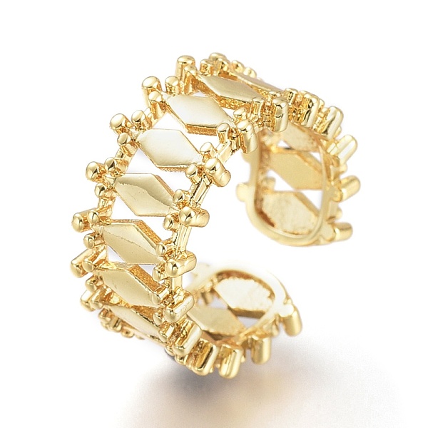 PandaHall Brass Cuff Rings, Open Rings, Wide Band Rings, Long-Lasting Plated, Rhombus, Golden, US Size 6(16.5mm) Brass
PandaHall Brass Cuff Rings, Open Rings, Wide Band Rings, Long-Lasting Plated, Rhombus, Golden, US Size 6(16.5mm) Brass