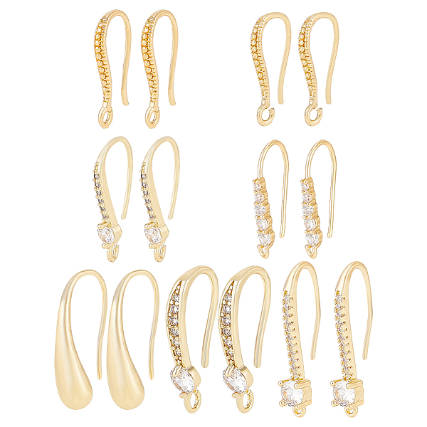 PandaHall BENECREAT 14Pcs 7 Style Brass Micro Pave Cubic Zirconia Earring Hooks Set, Ear Wire with Horizontal Loops, Real 18K Gold Plated...
PandaHall BENECREAT 14Pcs 7 Style Brass Micro Pave Cubic Zirconia Earring Hooks Set, Ear Wire with Horizontal Loops, Real 18K Gold Plated...