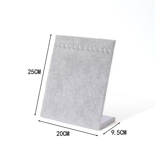 PandaHall Velvet Necklace Display Stands, Jewelry Display Rack, L-Shaped, Rectangle, Dark Gray, 9.5x20x25cm Velvet
PandaHall Velvet Necklace Display Stands, Jewelry Display Rack, L-Shaped, Rectangle, Dark Gray, 9.5x20x25cm Velvet