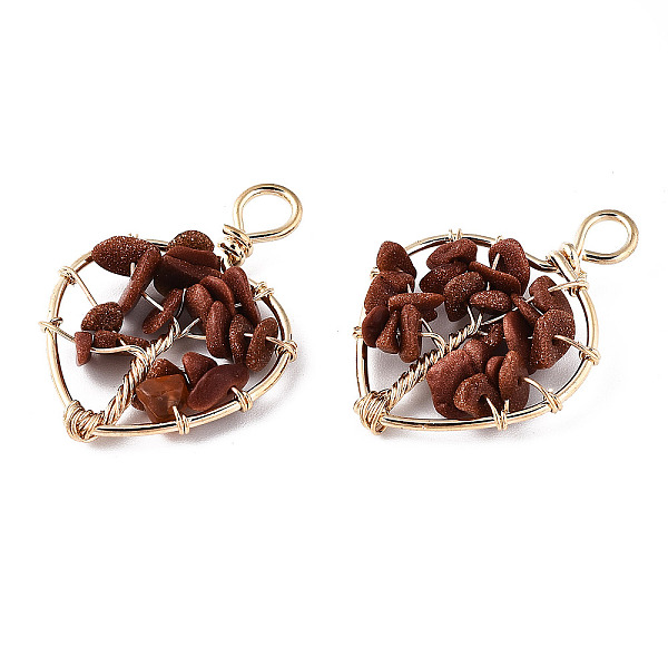 PandaHall Synthetic Goldstone Pendants, Golden Tone Brass Wire Wrapped, Tree, Heart, 37~38.5x26~27x5.5~7.5mm, Hole: 4mm Goldstone Heart
PandaHall Synthetic Goldstone Pendants, Golden Tone Brass Wire Wrapped, Tree, Heart, 37~38.5x26~27x5.5~7.5mm, Hole: 4mm Goldstone Heart