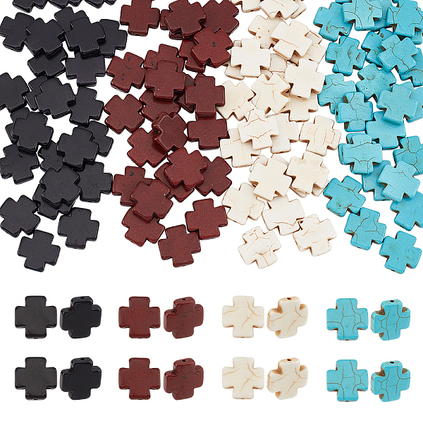 PandaHall arricraft 4 Strands Turquoise Cross Beads, 4 Colors Cross Stone Beads Crucifix Charm Spacer Beads for Bracelets Earrings DIY..., Multicolor
PandaHall arricraft 4 Strands Turquoise Cross Beads, 4 Colors Cross Stone Beads Crucifix Charm Spacer Beads for Bracelets Earrings DIY..., Multicolor