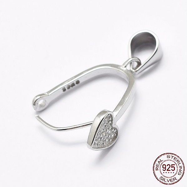 PandaHall Rhodium Plated 925 Sterling Silver Micro Pave Cubic Zirconia Pendant Bails, Ice Pick & Pinch Bails, Heart, Platinum, 16x6x2mm...
PandaHall Rhodium Plated 925 Sterling Silver Micro Pave Cubic Zirconia Pendant Bails, Ice Pick & Pinch Bails, Heart, Platinum, 16x6x2mm...