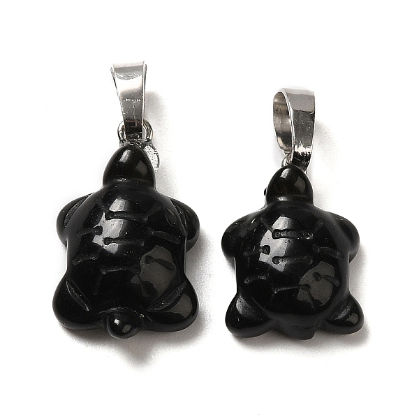 PandaHall Natural Obsidian Pendants, Tortoise Charms, with Rack Plating Platinum Plated Brass Snap on Bails, 17~22x12.5~13.5x6~6.5mm, Hole...
PandaHall Natural Obsidian Pendants, Tortoise Charms, with Rack Plating Platinum Plated Brass Snap on Bails, 17~22x12.5~13.5x6~6.5mm, Hole...
