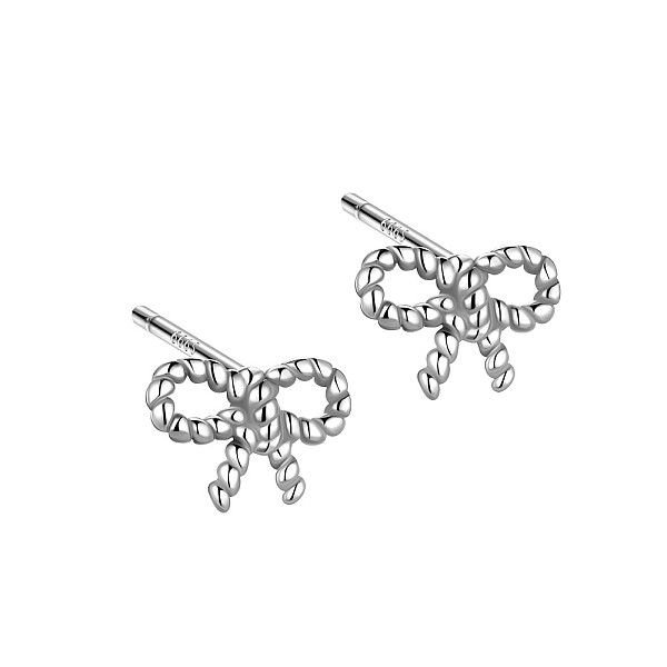 PandaHall Rhodium Plated Rope Bowknot 999 Sterling Silver Stud Earrings for Women, with 999 Stamp, Platinum, 6x9mm Sterling Silver Bowknot
PandaHall Rhodium Plated Rope Bowknot 999 Sterling Silver Stud Earrings for Women, with 999 Stamp, Platinum, 6x9mm Sterling Silver Bowknot
