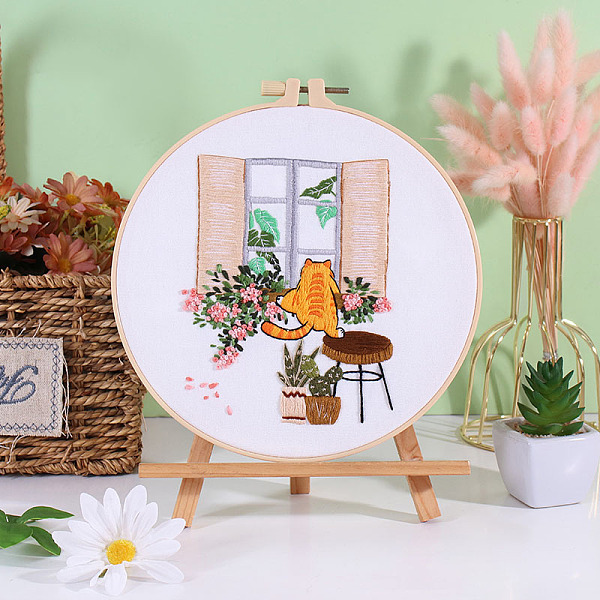 PandaHall Flower DIY Embroidery Kits, Including Printed Fabric, Embroidery Thread & Needles, Embroidery Hoop, Pink, 200mm Cloth Cat Shape...
PandaHall Flower DIY Embroidery Kits, Including Printed Fabric, Embroidery Thread & Needles, Embroidery Hoop, Pink, 200mm Cloth Cat Shape...
