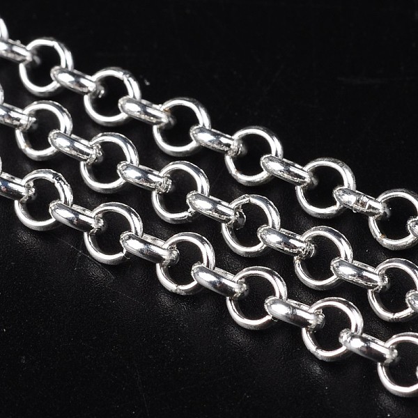 PandaHall Iron Rolo Chains, Belcher Chain, Unwelded, Silver Color Plated, with Spool, Link: 5mm in diameter, 1.5mm thick, about 16.4 Feet...
PandaHall Iron Rolo Chains, Belcher Chain, Unwelded, Silver Color Plated, with Spool, Link: 5mm in diameter, 1.5mm thick, about 16.4 Feet...