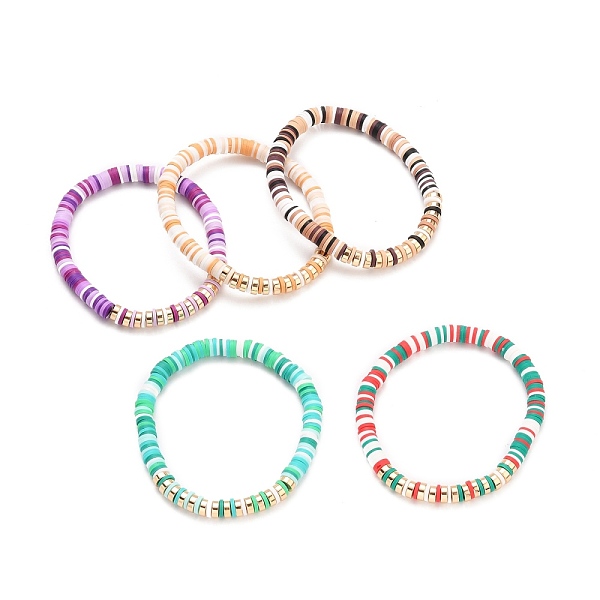 PandaHall Handmade Polymer Clay Heishi Beaded Stretch Bracelets, with Light Gold Plated Electroplate Non-magnetic Synthetic Hematite Beads..., Multicolor
PandaHall Handmade Polymer Clay Heishi Beaded Stretch Bracelets, with Light Gold Plated Electroplate Non-magnetic Synthetic Hematite Beads..., Multicolor
