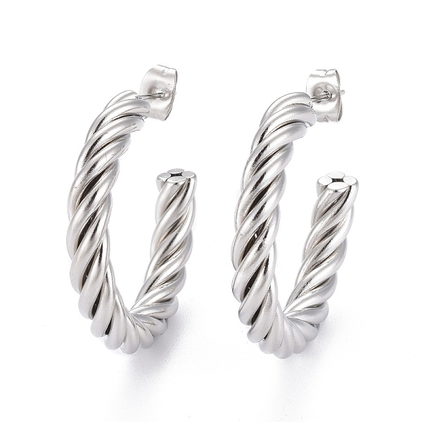PandaHall 304 Stainless Steel Half Hoop Earrings, Stud Earrings, Hypoallergenic Earrings, with Ear Nut, Twisted, Ring, Stainless Steel Color...
PandaHall 304 Stainless Steel Half Hoop Earrings, Stud Earrings, Hypoallergenic Earrings, with Ear Nut, Twisted, Ring, Stainless Steel Color...