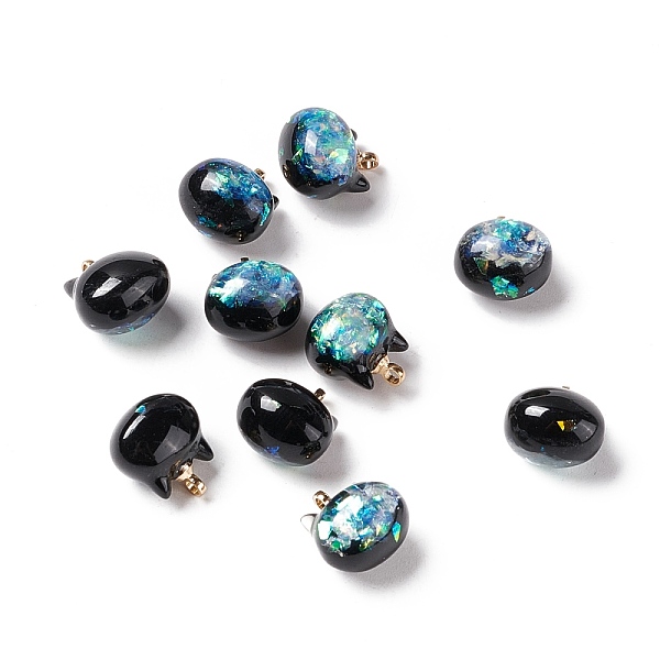 PandaHall Sparkle Opaque Resin Charms, with Golden Tone Brass Findings, Pearlized, Cat Head, Black, 11.5x10.5x8mm, Hole: 1.5mm Brass+Resin...
PandaHall Sparkle Opaque Resin Charms, with Golden Tone Brass Findings, Pearlized, Cat Head, Black, 11.5x10.5x8mm, Hole: 1.5mm Brass+Resin...