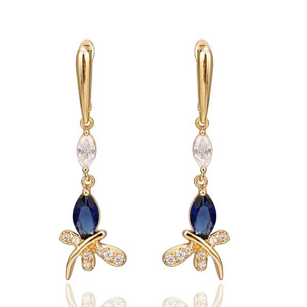 PandaHall Real 18K Gold Plated Brass Cubic Zirconia Dragonfly Hoop Earrings, Royal Blue, 43x14mm Cubic Zirconia Ring Blue
PandaHall Real 18K Gold Plated Brass Cubic Zirconia Dragonfly Hoop Earrings, Royal Blue, 43x14mm Cubic Zirconia Ring Blue